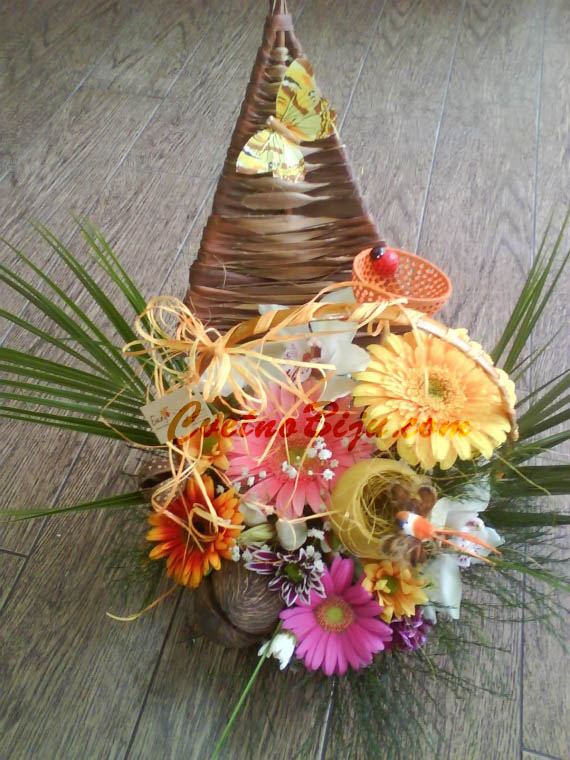Basket with natural flowers - Splendor