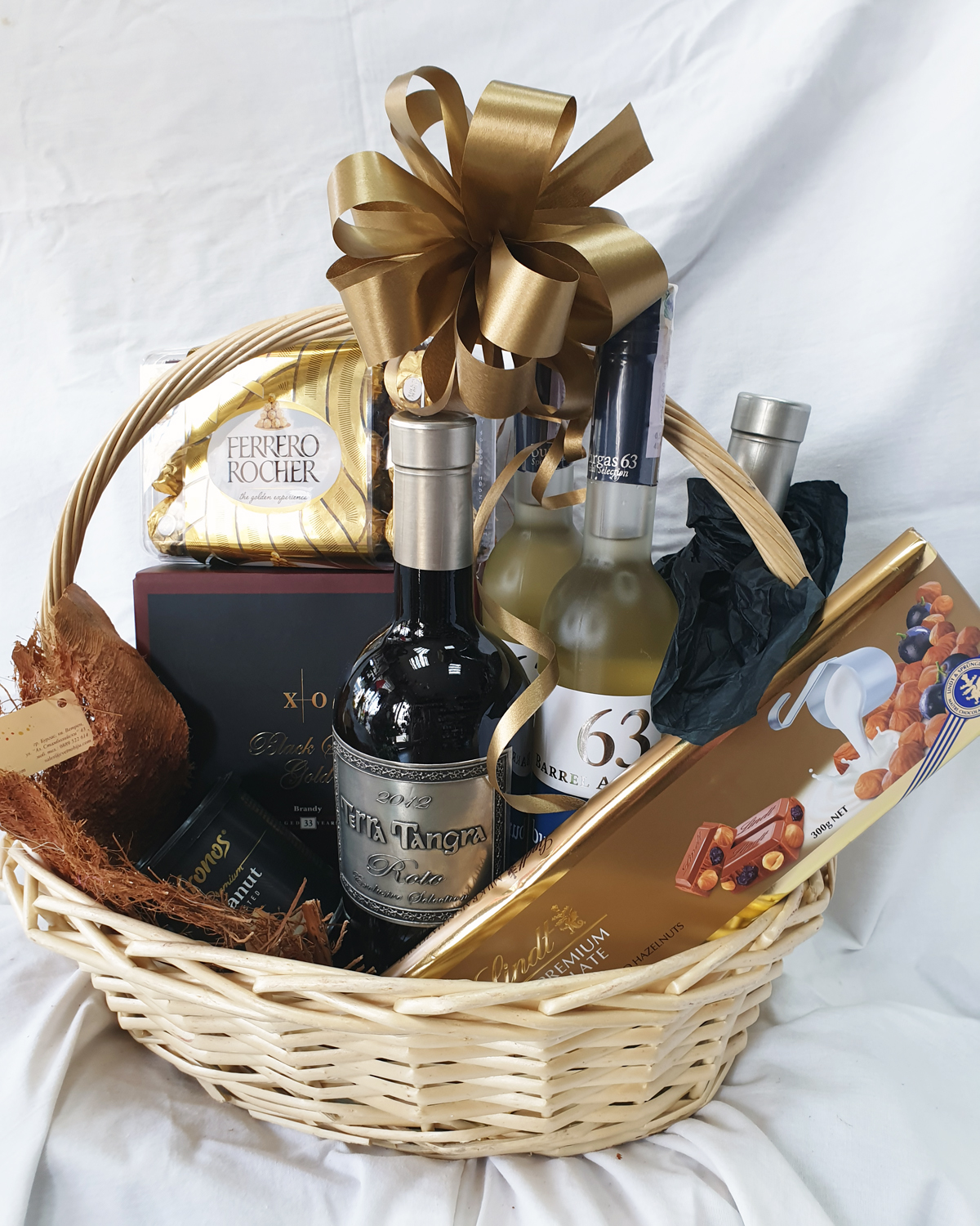 Gift Basket with chocolates and drinks