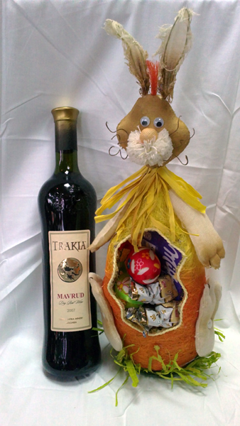 Easter Basket with Red Wine