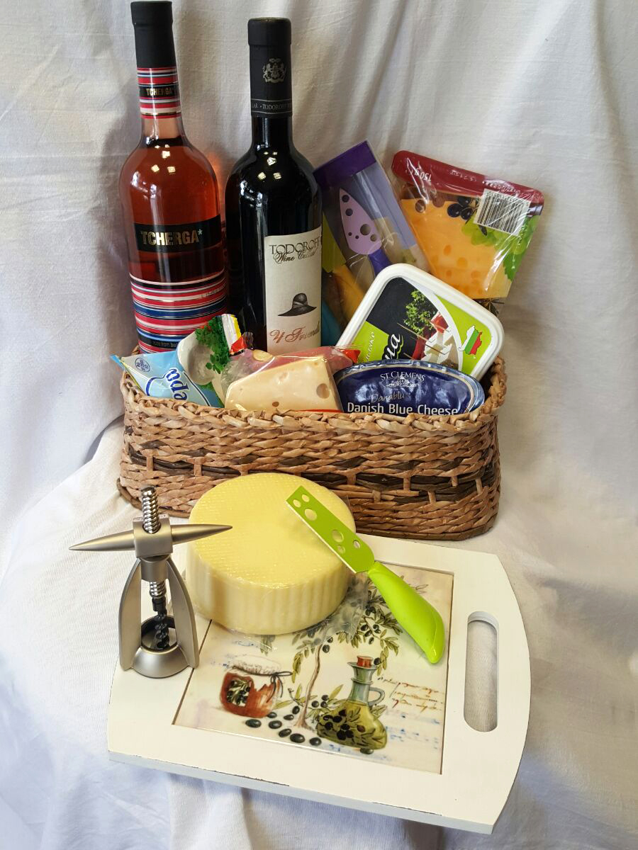Wine and Cheese Gift Basket